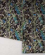 Load image into Gallery viewer, Almond Blossom Wallpaper • Chinoiserie Wallpaper • Wallpaper with Peacocks • Black Night Wallpaper • Rolls