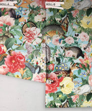 Load image into Gallery viewer, Bush Bouquet Spring Wallpaper • Blue Sky Colored Wallpaper • Assorted Color and Multi-color wallpaper • Floral Wallpaper • Wallpaper With Forest Animals • Rolls