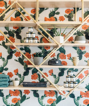 Load image into Gallery viewer, Cactus Wallpaper with a wallshelf