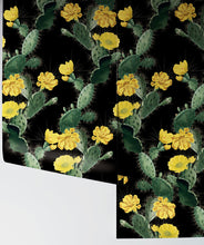 Load image into Gallery viewer, Cactus Wallpaper Yellow Night