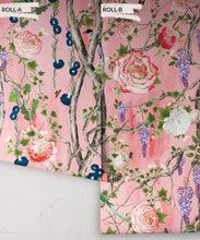 Load image into Gallery viewer, Empress Wallpaper • Romantic Wallpaper • Floral Wallpaper • Chinoiserie Wallpaper • Coral color wallpaper rolls