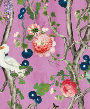 Load image into Gallery viewer, Empress Wallpaper • Romantic Wallpaper • Floral Wallpaper • Chinoiserie Wallpaper • Plum color wallpaper swatch