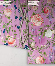 Load image into Gallery viewer, Empress Wallpaper • Romantic Wallpaper • Floral Wallpaper • Chinoiserie Wallpaper • Plum color wallpaper rolls