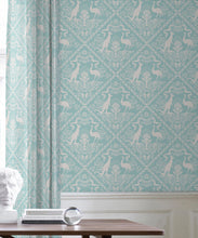 Load image into Gallery viewer, In Australia We Trust Cockatoo• Australian Wallpaper • Australian Coat of Arms • Milton &amp; King USA • Aqua Wallpaper Insitu