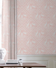 Load image into Gallery viewer, In Australia We Trust Coral • Australian Wallpaper • Australian Coat of Arms • Milton &amp; King USA • Pink Wallpaper