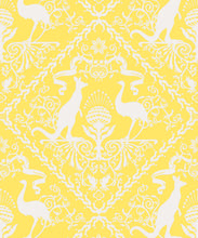 Load image into Gallery viewer, In Australia We Trust Sunshine • Australian Wallpaper • Australian Coat of Arms • Milton &amp; King USA • Yellow Wallpaper