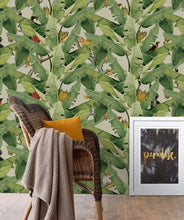 Load image into Gallery viewer, Jungle Fever Wallpaper, featuring a banana leaf motif