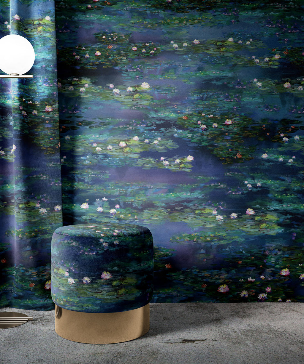 Water Lillies Wallpaper • Abstract Wallpaper • Dreamy Wallpaper • Blue Wallpaper • Insitu