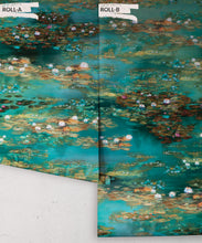 Load image into Gallery viewer, Water Lillies Wallpaper • Abstract Wallpaper • Dreamy Wallpaper • Teal Wallpaper • Rolls