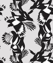 Load image into Gallery viewer, Magpie Wallpaper • Milton &amp; King USA • Black &amp; White Wallpaper Swatch