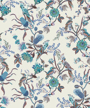 Load image into Gallery viewer, Matilda Wallpaper • Cockatoo, kookaburra • Australian Wallpaper • Milton &amp; King USA • Blue Bell Swatch