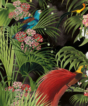 Load image into Gallery viewer, Paradiso Wallpaper with tropical palms and exotic birds