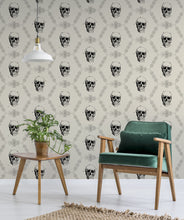 Load image into Gallery viewer, Skull &amp; Bee in Bone is a gothic wallpaper