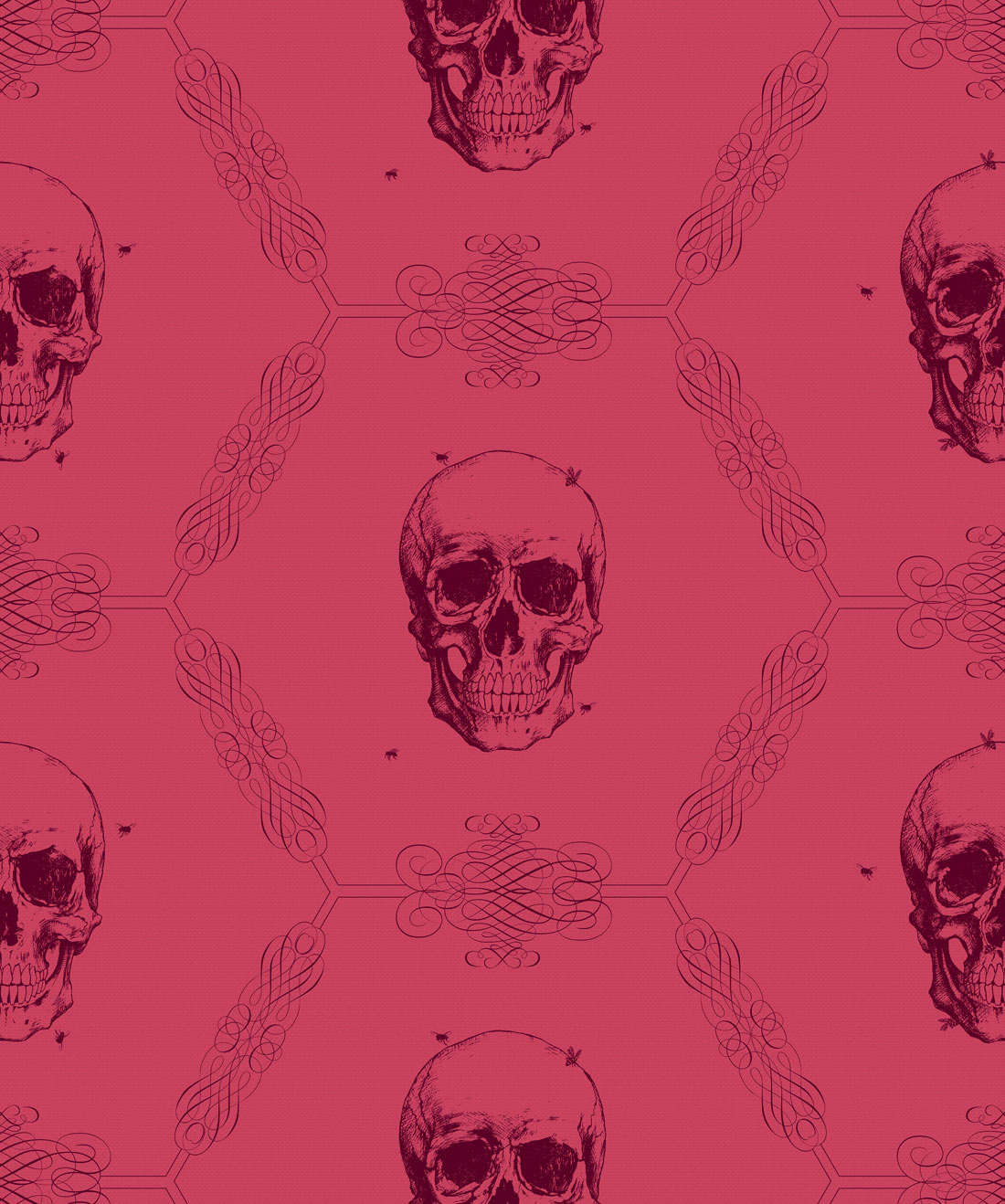 Skull & Bee Crimson