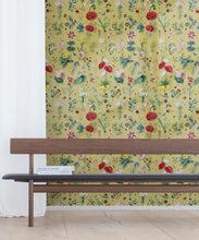 Load image into Gallery viewer, Jolie Wallpaper • Floral Wallpaper • Golden • Insitu