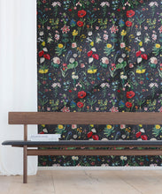 Load image into Gallery viewer, Jolie Wallpaper • Floral Wallpaper • Night • Insitu
