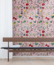 Load image into Gallery viewer, Jolie Wallpaper • Floral Wallpaper • Ribbon • Insitu