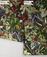 Load image into Gallery viewer, Verde Wallpaper • Green Leaf Wallpaper • Botanical Wallpaper • Ruby • Swatch