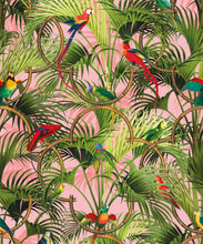 Load image into Gallery viewer, Copacabana Wallpaper • Tropical Bird Wallpaper • Coral • Swatch