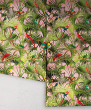 Load image into Gallery viewer, Copacabana Wallpaper • Tropical Bird Wallpaper • Coral • Roll