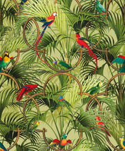 Load image into Gallery viewer, Copacabana Wallpaper • Tropical Bird Wallpaper • Greenery • Swatch