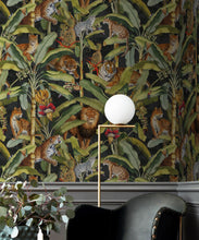 Load image into Gallery viewer, Felis Wallpaper • Animal Wallpaper with Lions, Tigers &amp; Leopards • Night • Swatch
