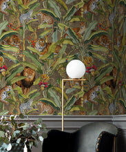 Load image into Gallery viewer, Felis Wallpaper • Animal Wallpaper with Lions, Tigers &amp; Leopards • Oak • Insitu