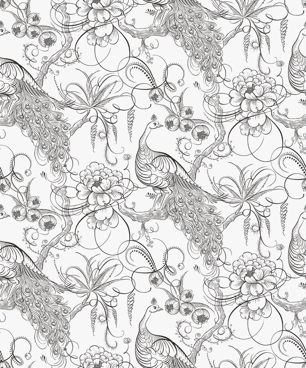 Paradise Wallpaper • Bird Wallpaper • Ink • Swatch