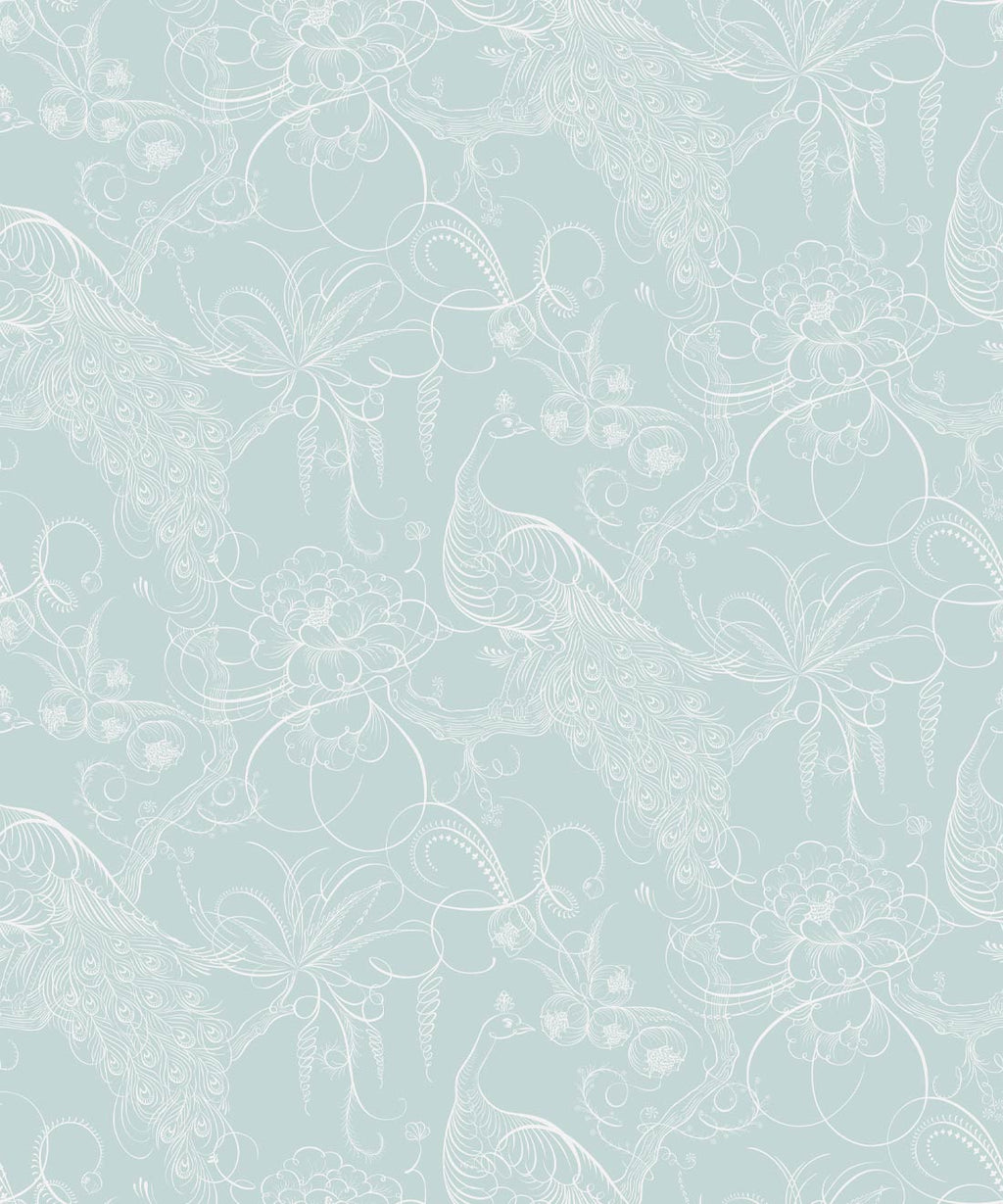 Paradise Wallpaper • Bird Wallpaper • Jade • Swatch