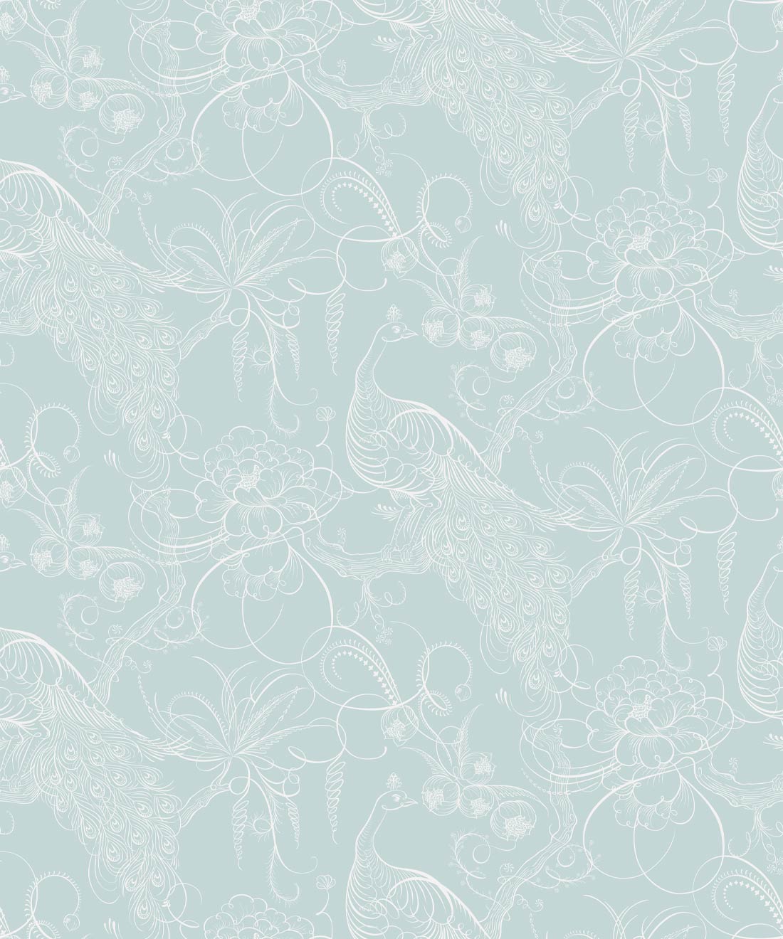 Paradise Wallpaper • Bird Wallpaper • Jade • Swatch