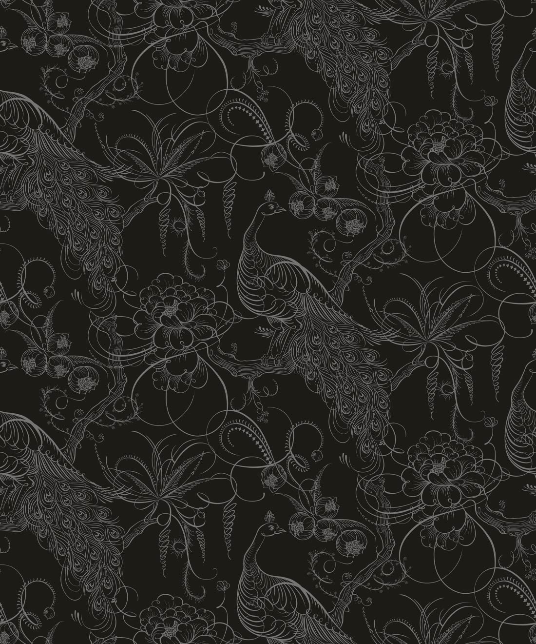 Paradise Wallpaper • Bird Wallpaper • Night • Swatch