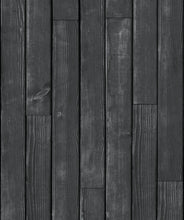 Load image into Gallery viewer, Black wooden boards wallpaper
