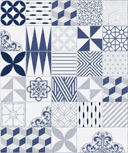 Load image into Gallery viewer, Cement Tiles Blue Wallpaper