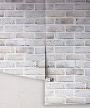 Load image into Gallery viewer, Lime Washed Brick Wallpaper Two Roll Image