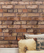 Load image into Gallery viewer, Old Brown Bricks Wallpaper