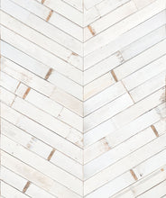 Load image into Gallery viewer, Distressed timber chevron is a white timber chevron wallpaper