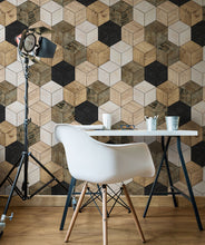 Load image into Gallery viewer, Geometric Timber Cube Wallpaper