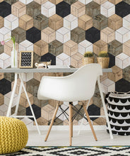Load image into Gallery viewer, Geometric Timber Cube Wallpaper - Ingrid &amp; Mika