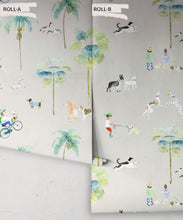Load image into Gallery viewer, At The Dog Park Wallpaper • Kids Wallpaper • Beige • Rolls
