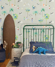 Load image into Gallery viewer, At The Dog Park Wallpaper • Kids Wallpaper • Beige • Insitu