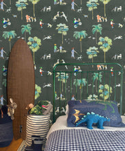 Load image into Gallery viewer, At The Dog Park Wallpaper • Kids Wallpaper • Charcoal • Insitu