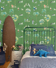 Load image into Gallery viewer, At The Dog Park Wallpaper • Kids Wallpaper • Green • Insitu