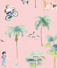 Load image into Gallery viewer, At The Dog Park Wallpaper • Kids Wallpaper • Pink • Swatch