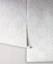 Load image into Gallery viewer, Calcutta Wallpaper • Flower and Leaf Motif Design • Ethnic Wallpaper • Beige Wallpaper • Rolls