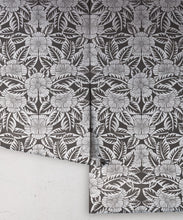 Load image into Gallery viewer, Calcutta Wallpaper • Flower and Leaf Motif Design • Ethnic Wallpaper • Charcoal Wallpaper • Rolls