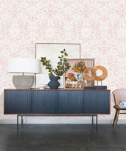 Load image into Gallery viewer, Calcutta Wallpaper • Flower and Leaf Motif Design • Ethnic Wallpaper • Pink Wallpaper • Insitu