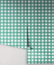 Load image into Gallery viewer, Check Wallpaper • Turquoise • Rolls