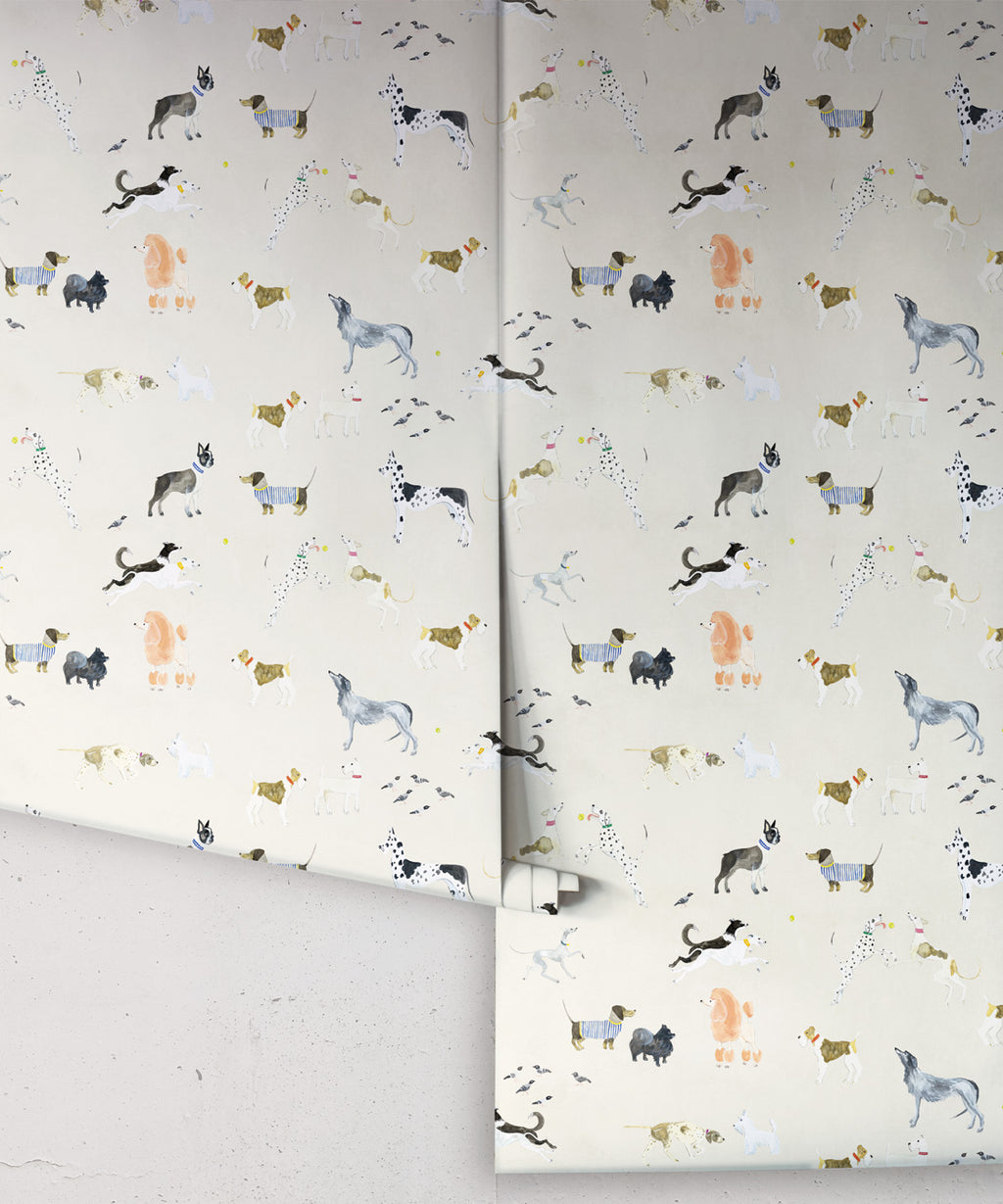 Doggies Wallpaper • Dog Wallpaper • Cream • Rolls