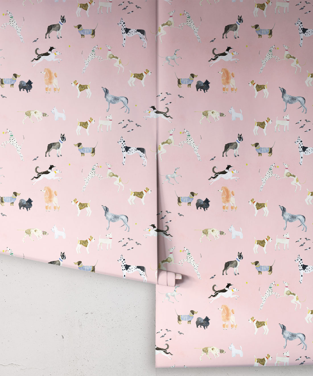 Doggies Wallpaper • Dog Wallpaper • Pink • Rolls
