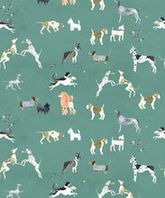 Load image into Gallery viewer, Doggies Wallpaper • Dog Wallpaper • Turquoise • Swatch